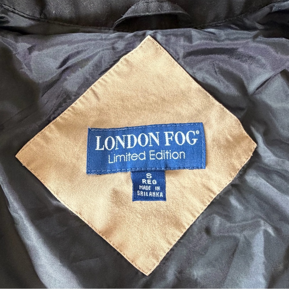 London Fog Women's Vintage Trench Coat Black/Beige 90’s Classic Outdoor Size S - Picture 9 of 11